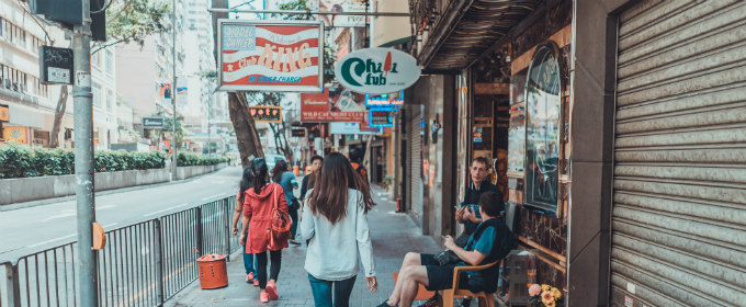 Cost for a business sign - a street in china