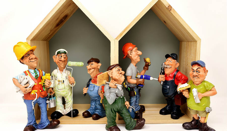 ongoing construction of house cartoonist
