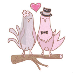 birds on a wedding theme