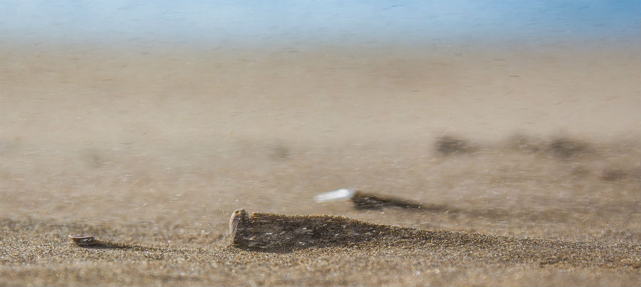 sand getting blasted